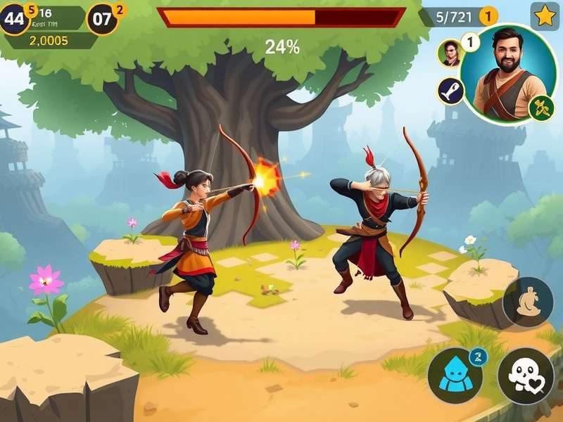 Archero Valiant Trek gameplay screenshot showing combat mechanics